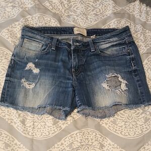 BKE Blue Distressed Jean Shorts